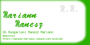 mariann manesz business card